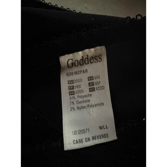 Goddess Kayla Banded Underwire Bra Black Colorful Floral Womens 42DD - Picture 3 of 5